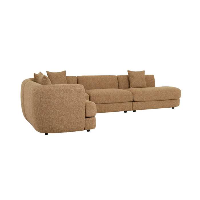 Madrid Curve Left Chaise Sofa - Toffee Weave
