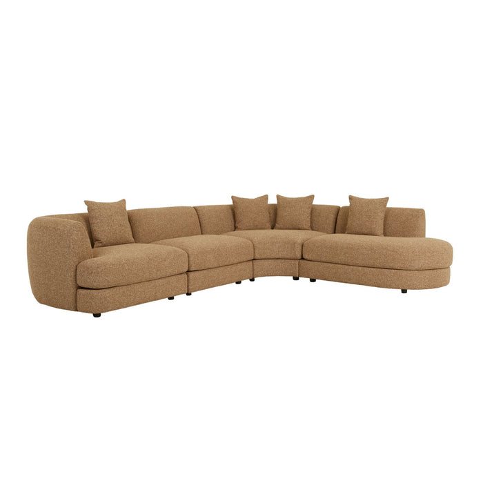 Madrid Curve Left Chaise Sofa - Toffee Weave