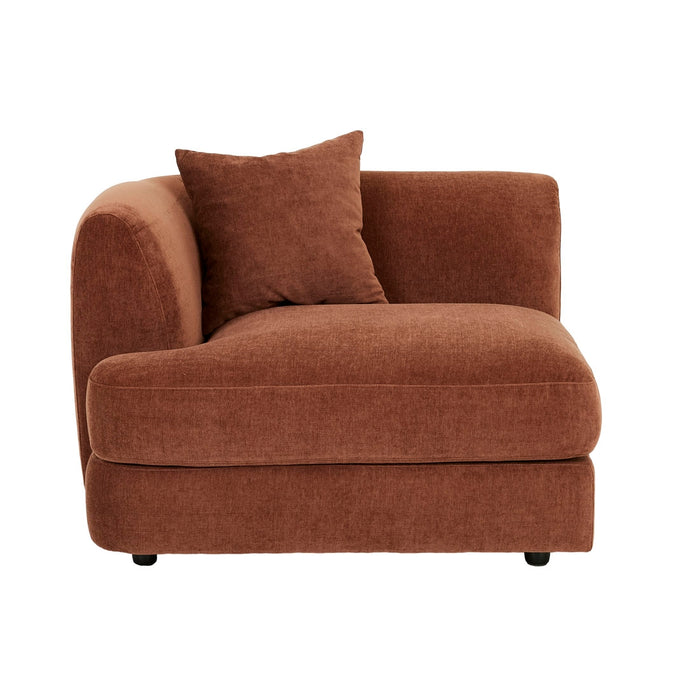 Madrid Curve Left Arm Sofa - Chestnut