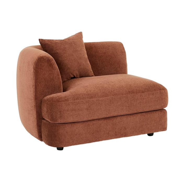 Madrid Curve Left Arm Sofa - Chestnut