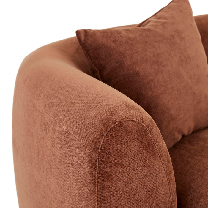 Madrid Curve Left Arm Sofa - Chestnut