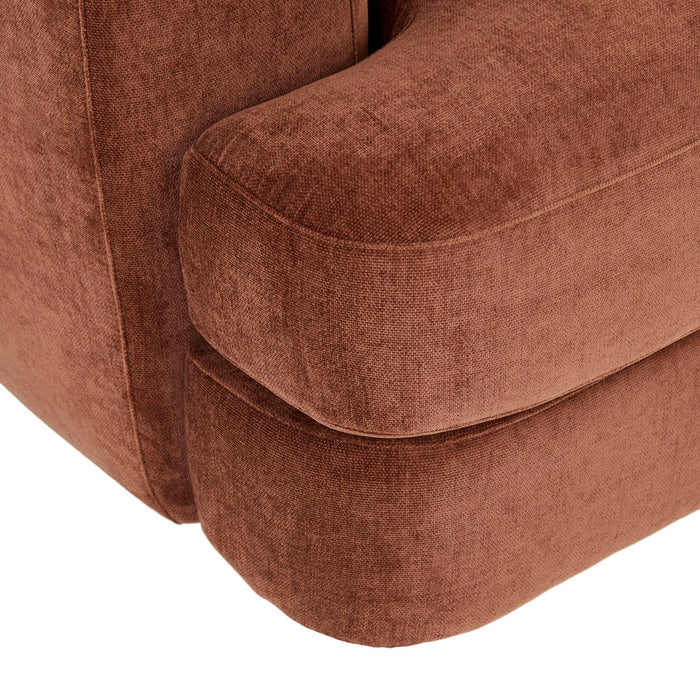 Madrid Curve Left Arm Sofa - Chestnut