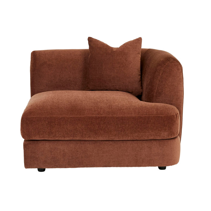 Madrid Curve Right Arm Sofa - Chestnut