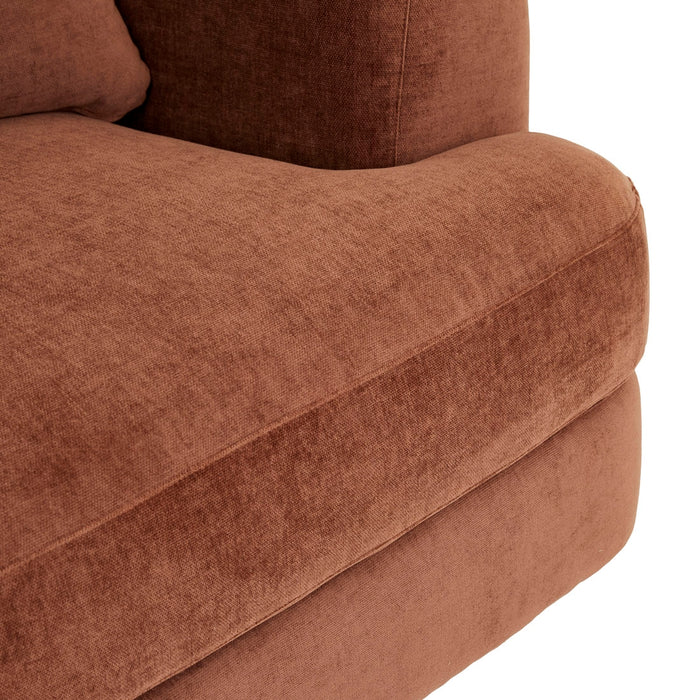 Madrid Curve Right Arm Sofa - Chestnut