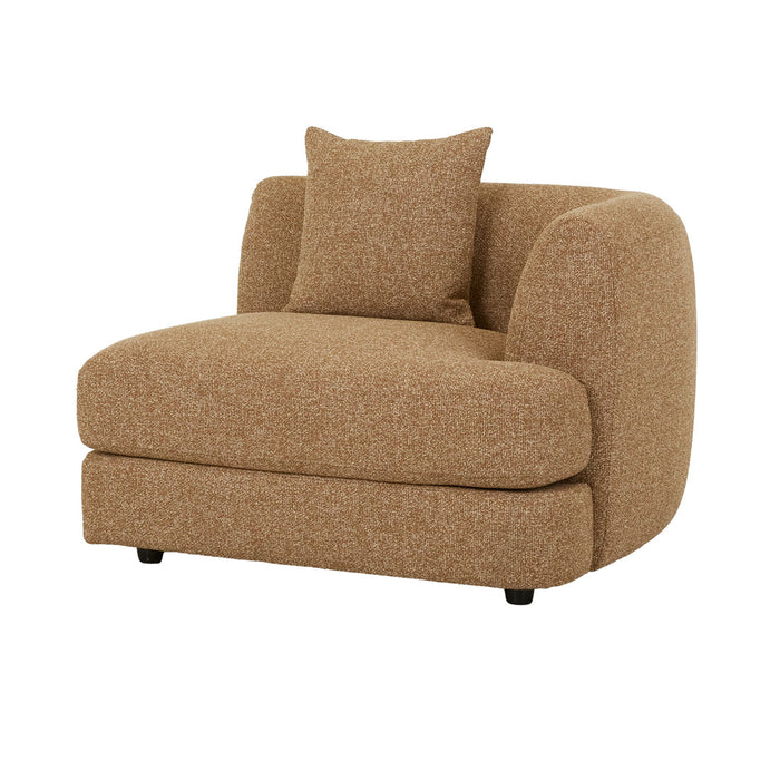 Madrid Curve Right Arm Sofa - Toffee Weave