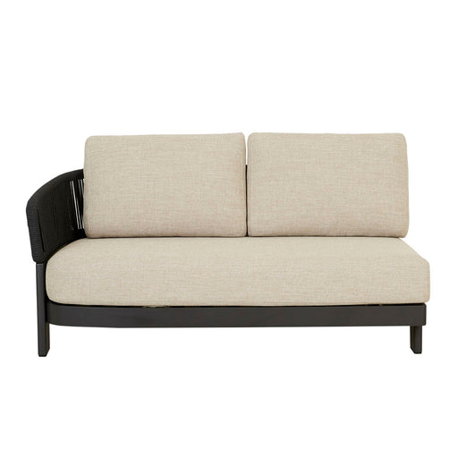 Valencia Rope 2 Seater Left Arm Sofa - Natural/Carbon Grey