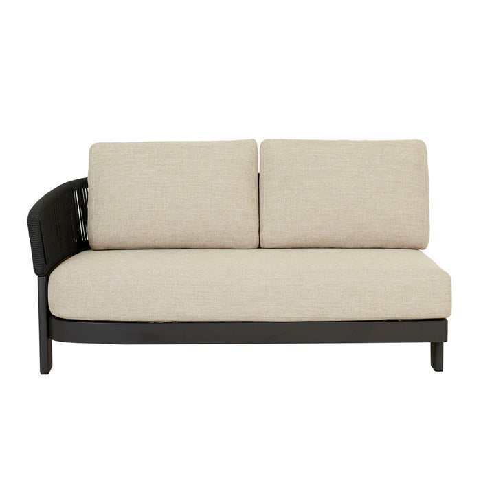 Valencia Rope 2 Seater Left Arm Sofa - Natural/Carbon Grey