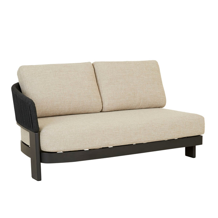 Valencia Rope 2 Seater Left Arm Sofa - Natural/Carbon Grey