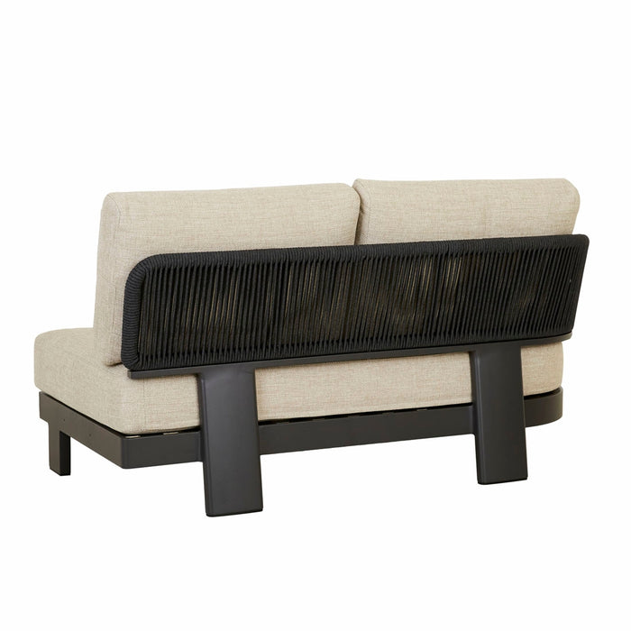 Valencia Rope 2 Seater Left Arm Sofa - Natural/Carbon Grey