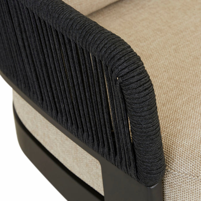 Valencia Rope 2 Seater Left Arm Sofa - Natural/Carbon Grey