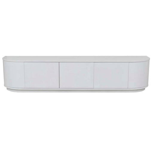Oberon Crescent Entertainment Units - White Grain Ash