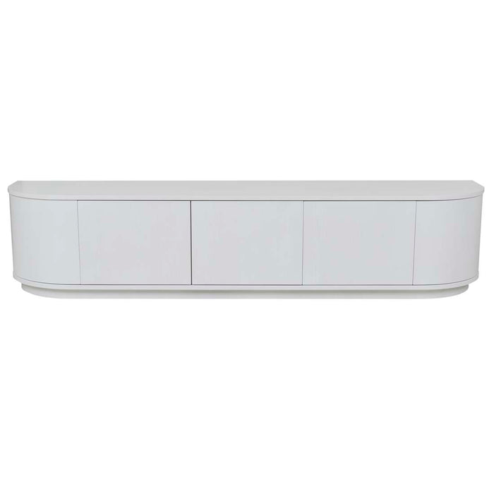 Oberon Crescent Entertainment Units - White Grain Ash