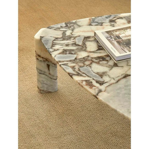 Amara Delta Coffee Table - Natural Ocean Marble - Biku Furniture & Homewares