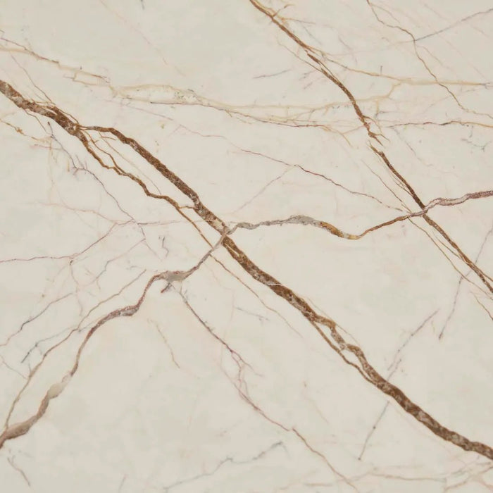 Amara Round Leg Oval Coffee Table - Brown Vein Marble - Biku Furniture & Homewares