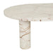 Amara Round Leg Oval Coffee Table - Brown Vein Marble - Biku Furniture & Homewares
