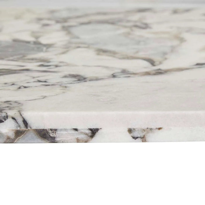 Amara Round Leg Oval Coffee Table - Natural Ocean Marble - Biku Furniture & Homewares