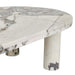 Amara Round Leg Oval Coffee Table - Natural Ocean Marble - Biku Furniture & Homewares