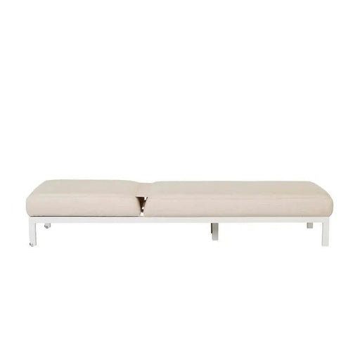 Aruba Rounded Sunbed - Canvas - White - Biku Furniture & Homewares