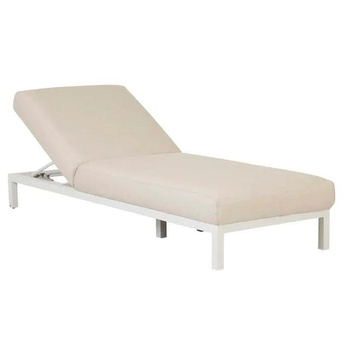 Aruba Rounded Sunbed - Canvas - White - Biku Furniture & Homewares