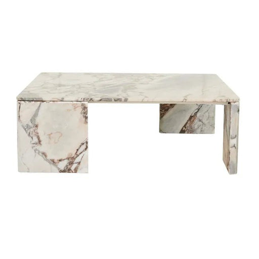 Atlas Slab Coffee Table - Natural Ocean Marble - Biku Furniture & Homewares