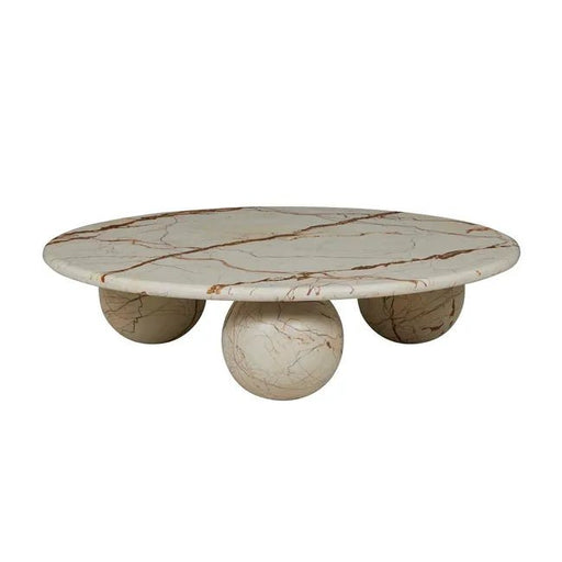 Atlas Sphere Coffee Table - Brown Vein Marble - Biku Furniture & Homewares