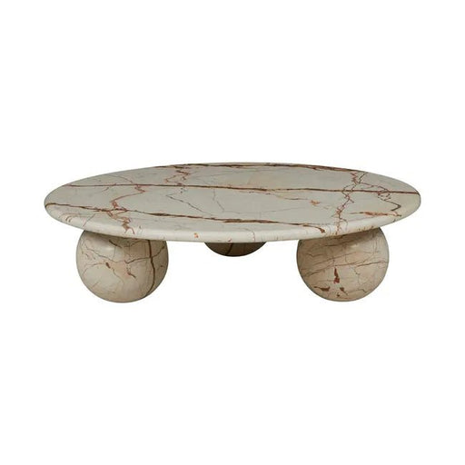 Atlas Sphere Coffee Table - Brown Vein Marble - Biku Furniture & Homewares