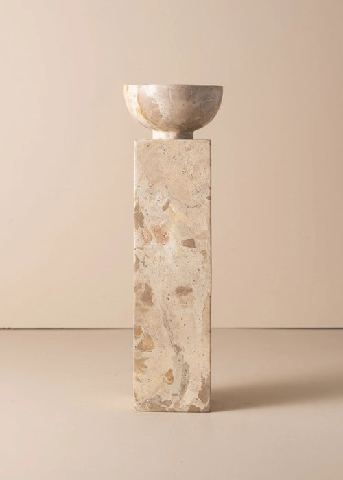 Aurea Marble Candle Holder - Biku Furniture & Homewares