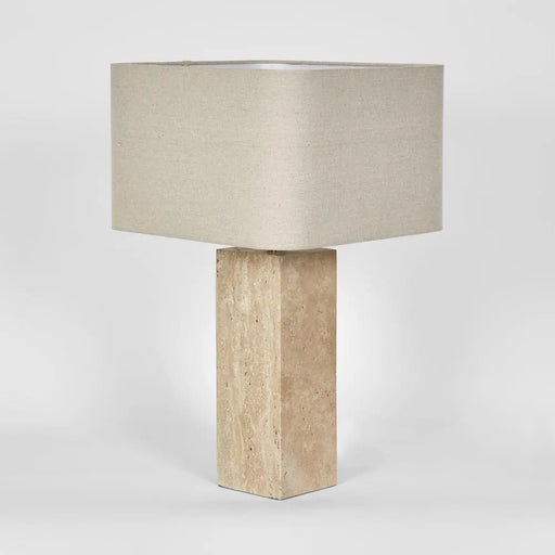 Ava Travertine Table Lamp - Biku Furniture & Homewares