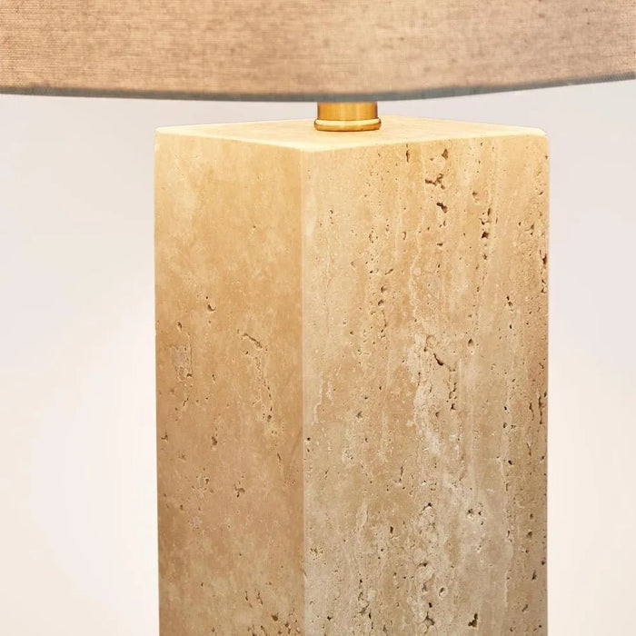 Ava Travertine Table Lamp - Biku Furniture & Homewares