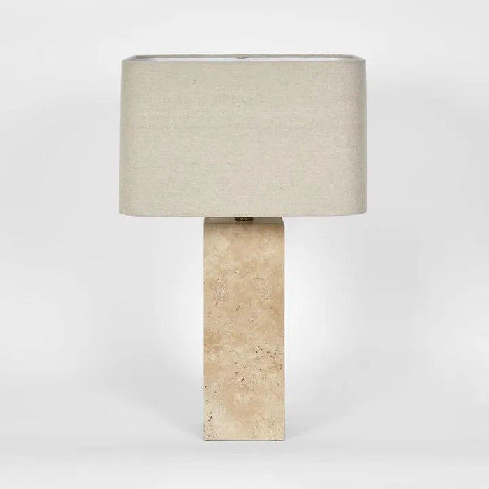 Ava Travertine Table Lamp - Biku Furniture & Homewares