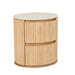 Benjamin Ripple Marble Round Bedside - Matt White Marble 56 x 47 x 59cm - Biku Furniture & Homewares