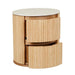 Benjamin Ripple Marble Round Bedside - Matt White Marble 56 x 47 x 59cm - Biku Furniture & Homewares