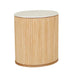 Benjamin Ripple Marble Round Bedside - Matt White Marble 56 x 47 x 59cm - Biku Furniture & Homewares