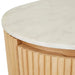 Benjamin Ripple Marble Round Bedside - Matt White Marble 56 x 47 x 59cm - Biku Furniture & Homewares