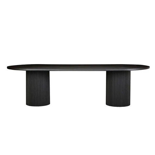 Benjamin Ripple Oval Dining Table - Black - Biku Furniture & Homewares