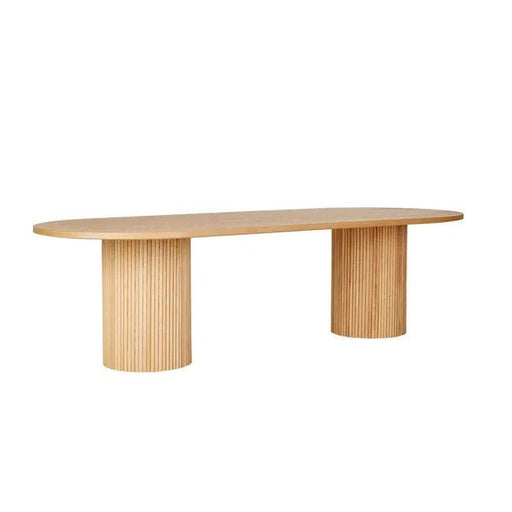 Benjamin Ripple Oval Dining Table - Natural Ash - Biku Furniture & Homewares