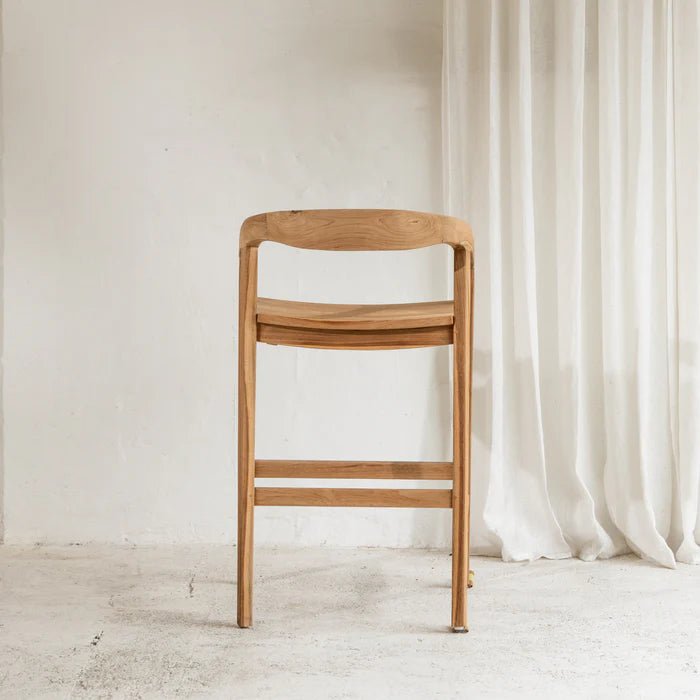 Blada Teak Stool 65cm Seat Height - Biku Furniture & Homewares