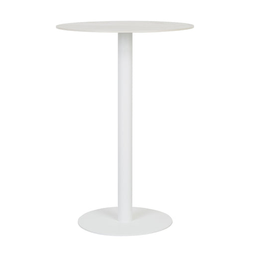 Portsea Cruise Round Bar Table - White Stone - White