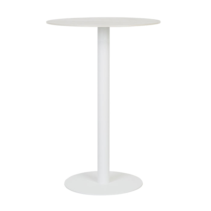 Portsea Cruise Round Bar Table - White Stone - White