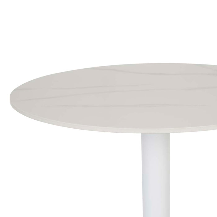 Portsea Cruise Round Bar Table - White Stone - White