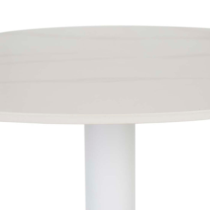 Portsea Cruise Round Bar Table - White Stone - White