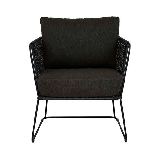Cabana Sleigh Occasional Chair - Charcoal - Licorice - Biku Furniture & Homewares