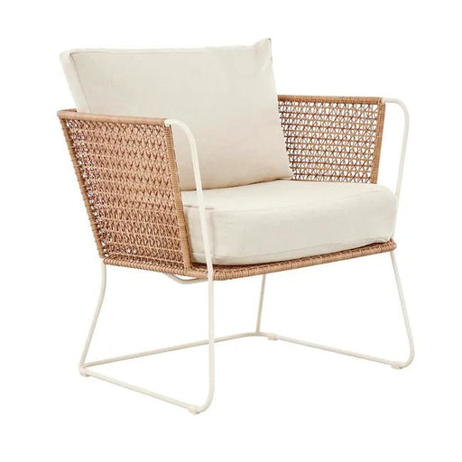 Cabana Sleigh Occasional Chair - Natural - Ivory - Biku Furniture & Homewares