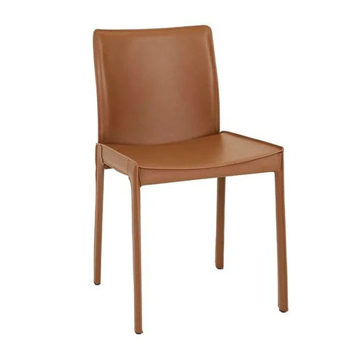 Carlo Dining Chair - Tan Recycled Leather - Biku Furniture & Homewares