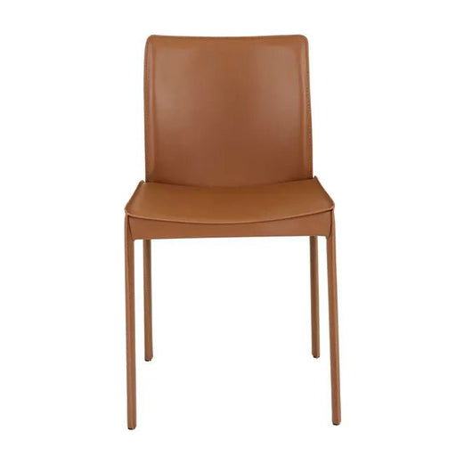 Carlo Dining Chair - Tan Recycled Leather - Biku Furniture & Homewares