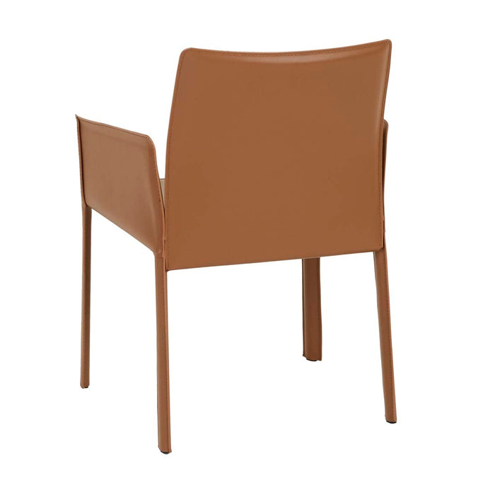 Lachlan Dining Armchair - Tan Recycled Leather