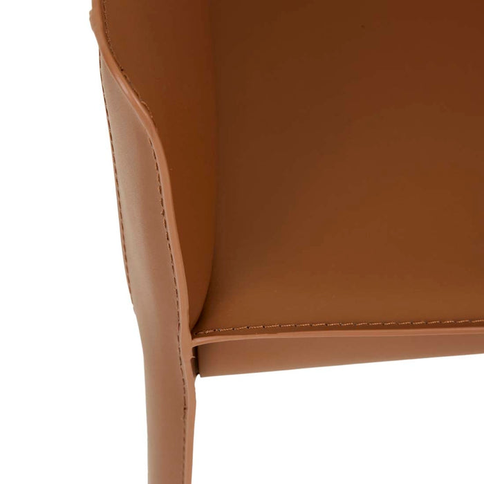 Lachlan Dining Armchair - Tan Recycled Leather