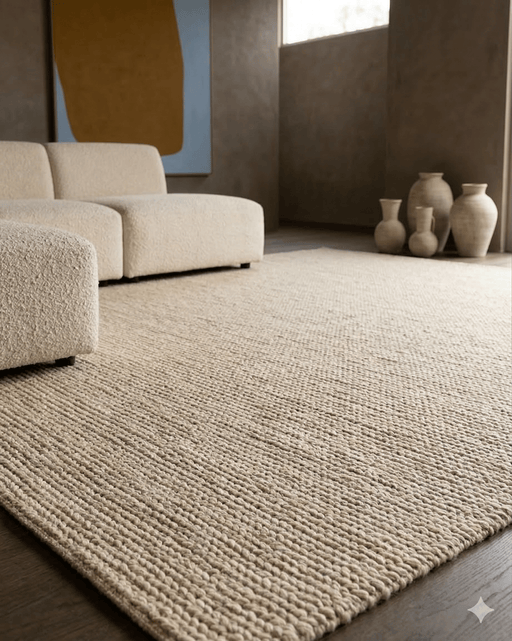 Chief Wool & Viscose Rug Oat Natural - Biku Furniture & Homewares