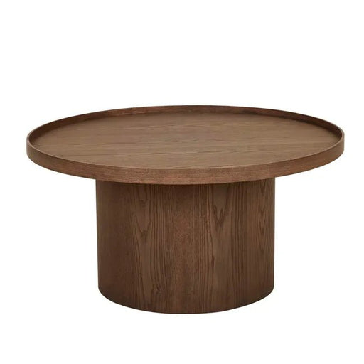 Classique Pedestal Coffee Table - Smoked Ash - Biku Furniture & Homewares
