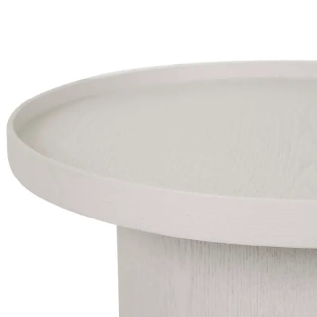 Classique Pedestal Side Table - Oyster Ash - Biku Furniture & Homewares
